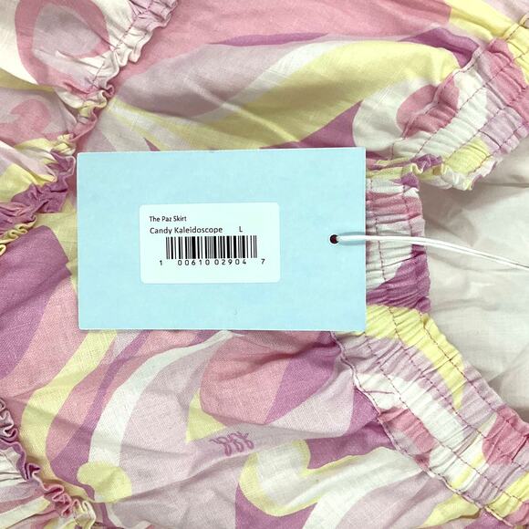 Hill House The Paz Skirt Linen Candy Kaleidoscope Size Large NWT - Picture 4 of 8